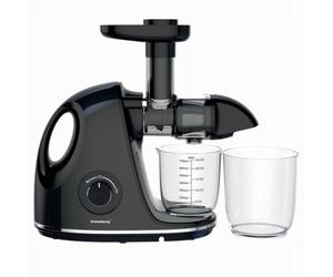 Klausberg Slow Juicer Noir brillant avec technologie Cold Press, Plastique et acier inoxydable sans BPA, 700 ml, 150 W