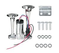 Klaxon à Air 12V 150 dB pour Camion, Trompette Double Super Fort pour Voiture Kit de Klaxon Auto Universal Puissant pour Camionnettes Camions Voitures Motos Bateaux