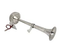 Klaxon à air à trompette unique, 328DB super fort 12V 30W klaxon à air de camion klaxon de bateau électrique installation facile klaxon à air universel de voiture en acier inoxydable pour train suv