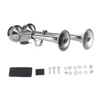 Klaxon à Air double trompette 12V, sirène polie en acier inoxydable 304, son fort et clair pour bateaux marins, camping-car, SUV, camion, couleur chromée