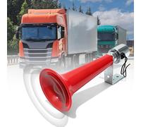 Klaxon à Air, Klaxon de Voiture 12 V-24 V 110 dB, Sifflet de Pression, Sifflet Turc Rouge pour Voiture, Camion, Tracteur, Moto, Fourgonnette, Bateau