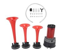 Klaxon à Air Musical à 3 Trompettes 12v 125db, avec Compresseur et Tuyau, Kit de Klaxon à Air électrique Musical pour Camion, Train, Bateau, Voiture,Haut-parleurs