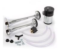 Klaxon "bi-ton" 12 Volt en acier chromé son puissant et profond