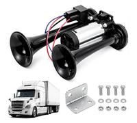 Klaxon Camion 12V, Afenau 600 dB Klaxon Voiture 12v avec Compresseur, Kit de Klaxons de Train pour véhicules 12 V Camions, Voitures, Trains, Bateaux, Voitures, SUV (Noir)