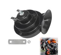 Klaxon Camion,Universal Avertisseur pour Voitures,12V Klaxons de Corne D'Escargot,Corne d'Escargot Électrique à Air pour Coiture,Klaxon Moto Avertisseur Motocycle Universel Horn (Noir)