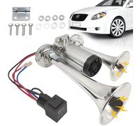 Klaxon de camion 12 V - Super fort - Avec compresseur - Double tube - Pour tous les véhicules 12 V - Camion, train, voiture, bateau, moto, van