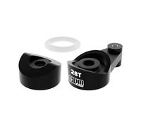 Klaxon de direction en alliage d'aluminium 7075 28T pour Axial 1:30 SCX30 Ford Bronco / SCX30 Jeep Wrangler JLU/Chevrolet K10 Rock Crawler Upgrades - Noir
