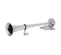 Klaxon de Trompette électrique Tromba Elettrica, 12V 24V Tromba D'Aria Elettrico Klaxon de Trompette électrique 1 Tube pour Bateau de Voiture Placage de Zinc 135Db 450Mm 12V 24V