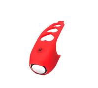 Klaxon de Vélo Électrique Mini, Étanche, Guidon, Son Clair, 6 Modes | Silicone Rouge, Anneau Inclus, pour Vélo de Route, Usage sous Pluie, Montage Simple, Format Compact