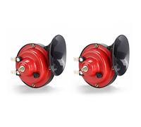 Klaxon électrique escargot 12V 2 pièces double ton haut et bas sifflet 300DB klaxon de voiture étanche klaxon d'escargot modifié pour moto (rouge TZ101)