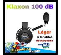 Klaxon électronique PUISSANT 110 dB pour vélos trottinette électrique - Petit - léger - Rechargeable en usb - 4 tonalités