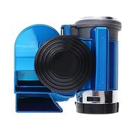Klaxon,Klaxon Voiture 12V 136DB Rouge Car Snail Horn Auto Crochet Afrique Compacte Super fort pour voiture Camion de moto camion LORRY Yacht bateau SUV Voitures(Blue Side Horn)