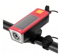 Klaxon Lumineux Solaire Polyvalent Avec Affichage De Puissance Intuitif, Longue Durée De Vie, Haut Décibel, Éclairage Avant Pour Vtt Et Vélo