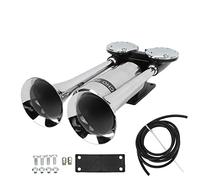 Klaxon Pneumatique pour Camion, 12 V/24 V 300 DB Double Trompette Super Fort pour Train, Klaxon de Voiture en Zinc chromé pour Tous Les Véhicules 12 V/24 V, Camions, Voitures, SUV