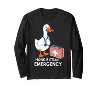 Klaxonnez si C'est Une Urgence Infirmière drôle Duck Sings Women Manche Longue