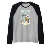 Klaxonnez si Vous en Croyez Funny Goose UFO Alien Design Manche Raglan