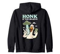 Klaxonnez si Vous en Croyez Funny Goose UFO Alien Design Sweat à Capuche