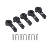 Klaxons de servo en aluminium, filetage M3 25T, bras de direction en métal de 35mm de Long, pour voiture RC, camion, avion, 5 pièces (Noire)