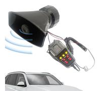 Klaxons de voiture avec 7 sons différents 12 V 130 dB Klaxon de voiture musical avec amplificateur microphone, klaxon pour urgence police camion, klaxons à air