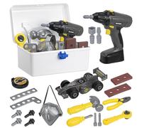 Kldgris Jouet Outil pour Enfants, Outils Enfant Bricolage, 42 Pièces Boite a Outil avec Perceuse Électrique Malette Outils Visseuse Malette Outils, Cadeau pour Enfants de 3 Ans Et Plus