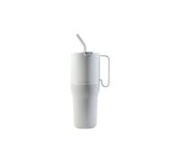 KLEAN KANTEEN Gobelet isotherme Rise Tumbler 1064ml avec couvercle à rabat et paille en acier inoxydable gris clair