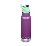 Klean Kanteen Gourde isotherme pour enfant - Acier inoxydable 355 ml, nouvelle casquette de sport, modèle Classic Narrow, nouvelle forme étroite, couleur : raisin scintillant