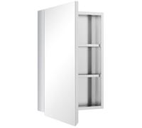 kleankin Armoire murale de salle de bain avec 1 porte miroir et 2 étagères en acier dim. 39L x 12l x 60H cm | Aosom France