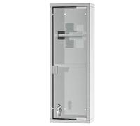 kleankin Armoire à pharmacie 2 étagères 3 niveaux – porte verre trempé, croix – inox 20x12x58 cm