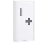 kleankin Armoire à pharmacie murale 2 étagères 3 niveaux porte aimantée métal 30x12x60 cm blanc