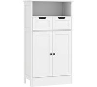 kleankin Armoire de salle de bain, armoire de salle de bain, armoire de rangement avec étagère réglable, armoire basse avec 2 tiroirs, armoire à porte, pour salle de bain, salon 60 x 30 x 108,8 cm, Bl