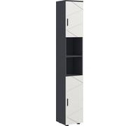 kleankin Armoire de salle de bain étroite, Armoire haute Toilettes avec étagère réglable et 2 compartiments ouverts, Armoire de salle de bain pour petits espaces Salle de bain
