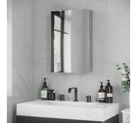 kleankin Armoire miroir murale salle de bain – 1 porte miroir, 2 étagères, acier inox 39×12×60 cm