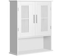 kleankin Armoire murale salle de bain 2 portes – étagère réglable, niche ouverte – 60x20x70 cm Blanc