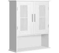 kleankin Armoire murale salle de bain 2 portes – étagère réglable, niche ouverte – 60x20x70 cm Blanc