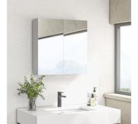 kleankin Armoire miroir murale 2 portes, 3 niveaux, étagères réglables – MDF blanc 60 x 15 x 60 cm