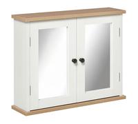 Kleankin Armoire Murale Miroir Salle de Bain en Bois 2 Niveaux à Étagère Réglable | Aosom France