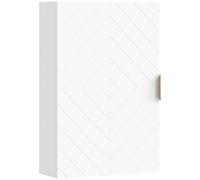 kleankin Armoire murale de salle de bain – Meuble de rangement, étagère réglable, 40×15×60 cm Blanc