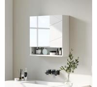 kleankin Armoire Murale Miroir Salle de Bain 55x17x55cm Blanc