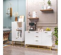 kleankin Armoire salle de bain meuble de rangement 1 placard 2 niches 1 tiroir contemporain graphique dim. 60L x 30l x 120H cm | Aosom France