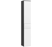 kleankin Colonne de salle de bain avec 2 placards et tiroir, meuble de salle de bains haute, meuble de salle de bain avec 2 portes, étagères réglables en bois, 30 x 28 x 180 cm, noir