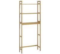 kleankin Étagère de Toilettes, étagère WC, à 3 Niveaux, Structure en Bambou, étagère de Salle de Bain, Gain de Place, Facile à Monter, Naturel