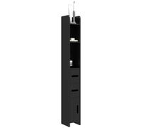 kleankin Meuble Colonne de Salle de Bain Armoire Toilette Haute avec étagères et placards - 15 x 17 x 120 cm - Noir