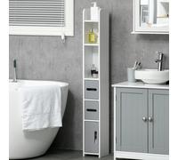 kleankin Meuble colonne de salle de bain armoire toilette haute avec étagères et placards - 15 x 17 x 120 cm - gris Description:Si vous avez besoin d'une grande armoire multifonctionnelle, cette colon