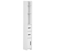 kleankin - Meuble colonne de salle de bain - Bois - 15x17x120cm - Blanc