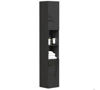 kleankin - Meuble colonne de salle de bain - Panneau de particules - 30x30x181.5cm - noir