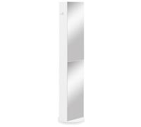 kleankin Meuble colonne pivotant pour salle de bain avec miroir – 6 étagères 36 x 36 x 171 cm Blanc