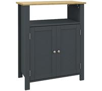 kleankin Meuble de Rangement de Salle de Bain à 3 étagères en MDF et aggloméré avec étagère intérieure réglable et 2 portes, 60 x 30 x 80,5 cm, gris et couleur bois