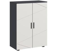 kleankin Meuble de salle de bain à 2 portes en bois, armoire de salle de bain avec 3 étagères et fermeture à fermeture douce, 60 x 30 x 82 cm, gris