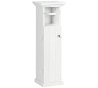 kleankin Meuble de Salle de Bain avec Porte-Papier Toilette Rangement Gain de Place en Bois dim. 21,5L x 17,8l x 66,5H cm Blanc