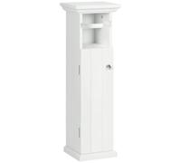 kleankin Meuble de Salle de Bain Gain de Place 21,5 x 17,8 x 66,5 cm Blanc | Porte-Papier Toilette, Rangement, en Bois